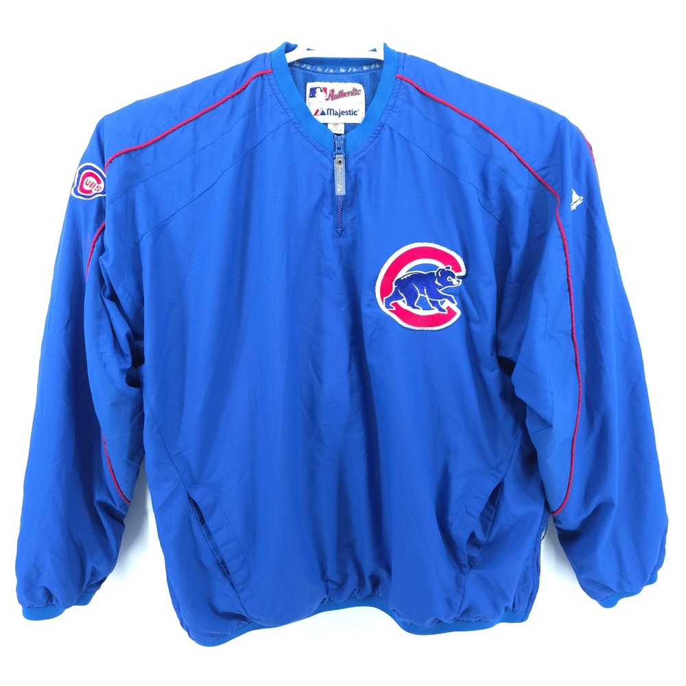 VTG Majestic Chicago Cubs MLB Authentic Collection Dugout Pullover Jacket XXL‎ - Picture 2 of 12